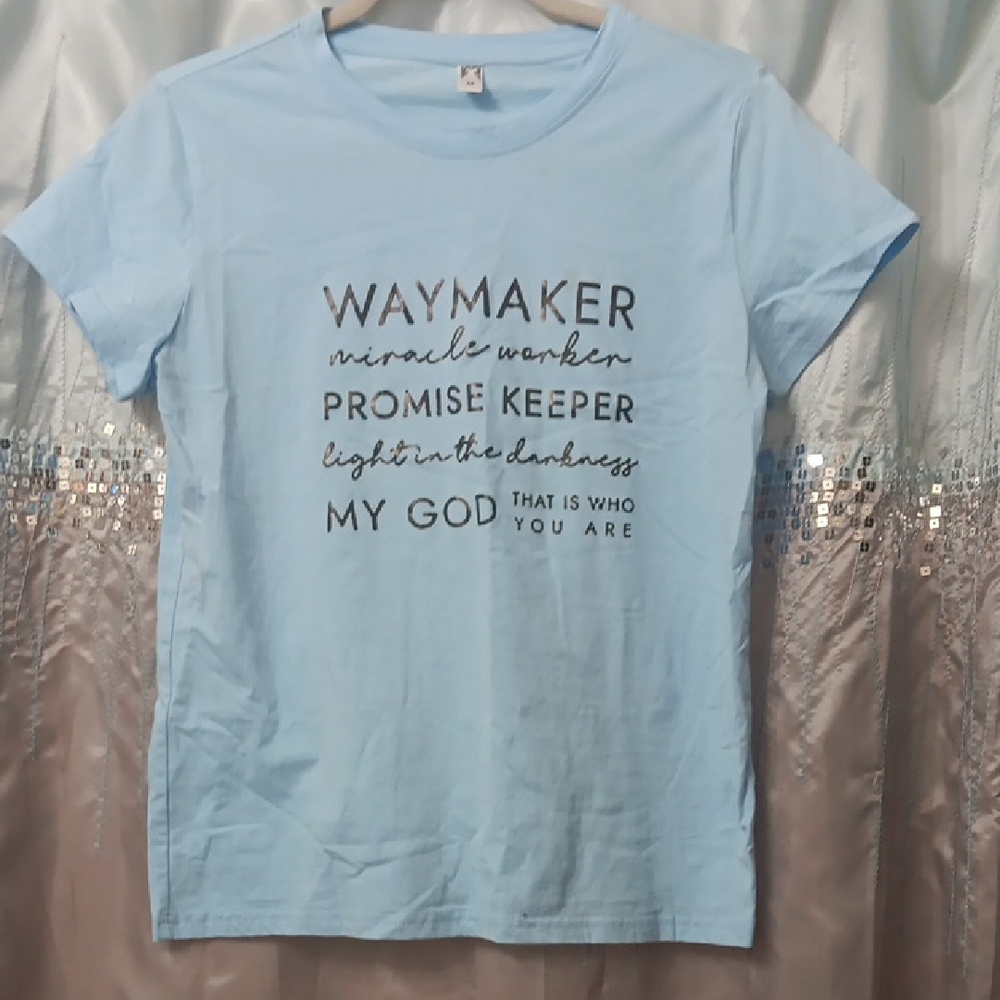 Baby Blue Tee With Song Lyric